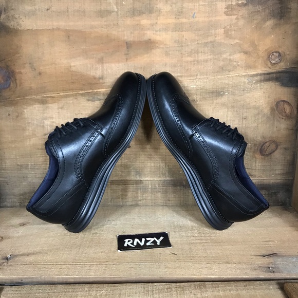 NEW Cole Haan Original Grand Wingtip Triple Black - Picture 6 of 8